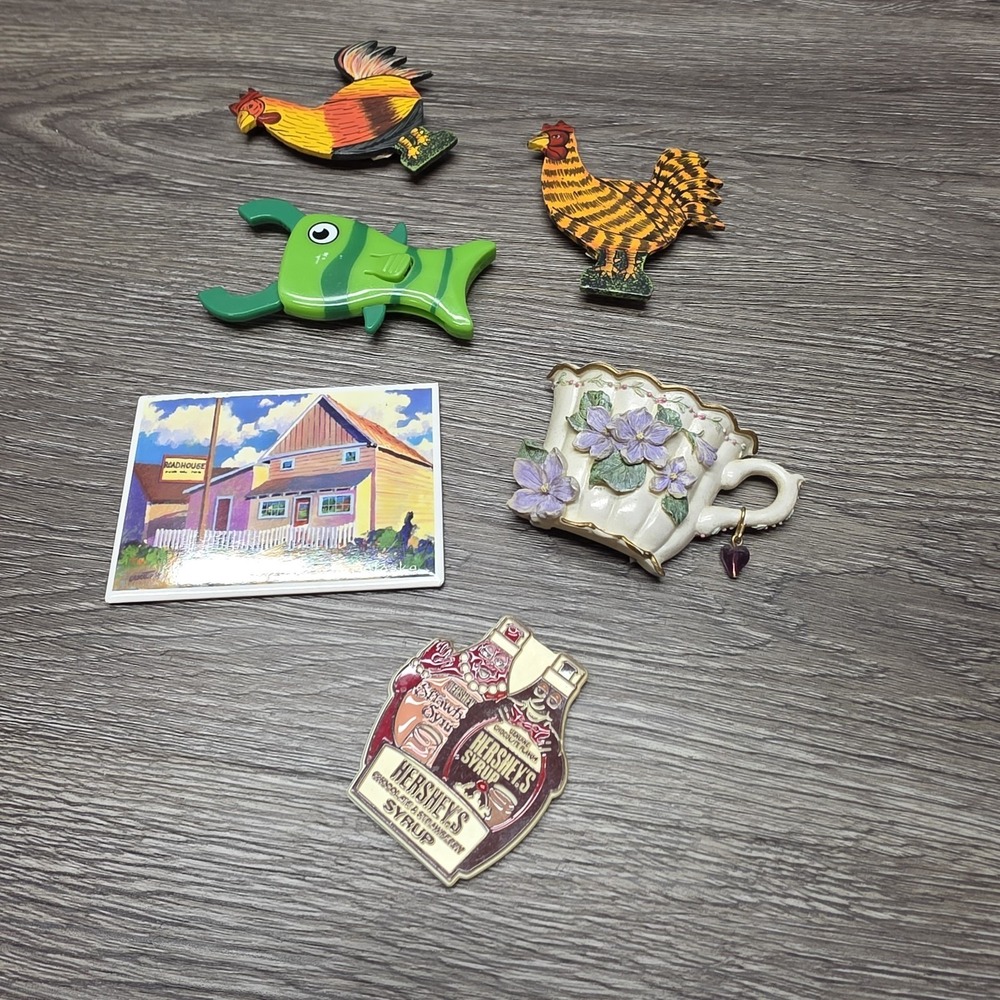 6 Vintage Fridge Magnets - Great‎ Variety